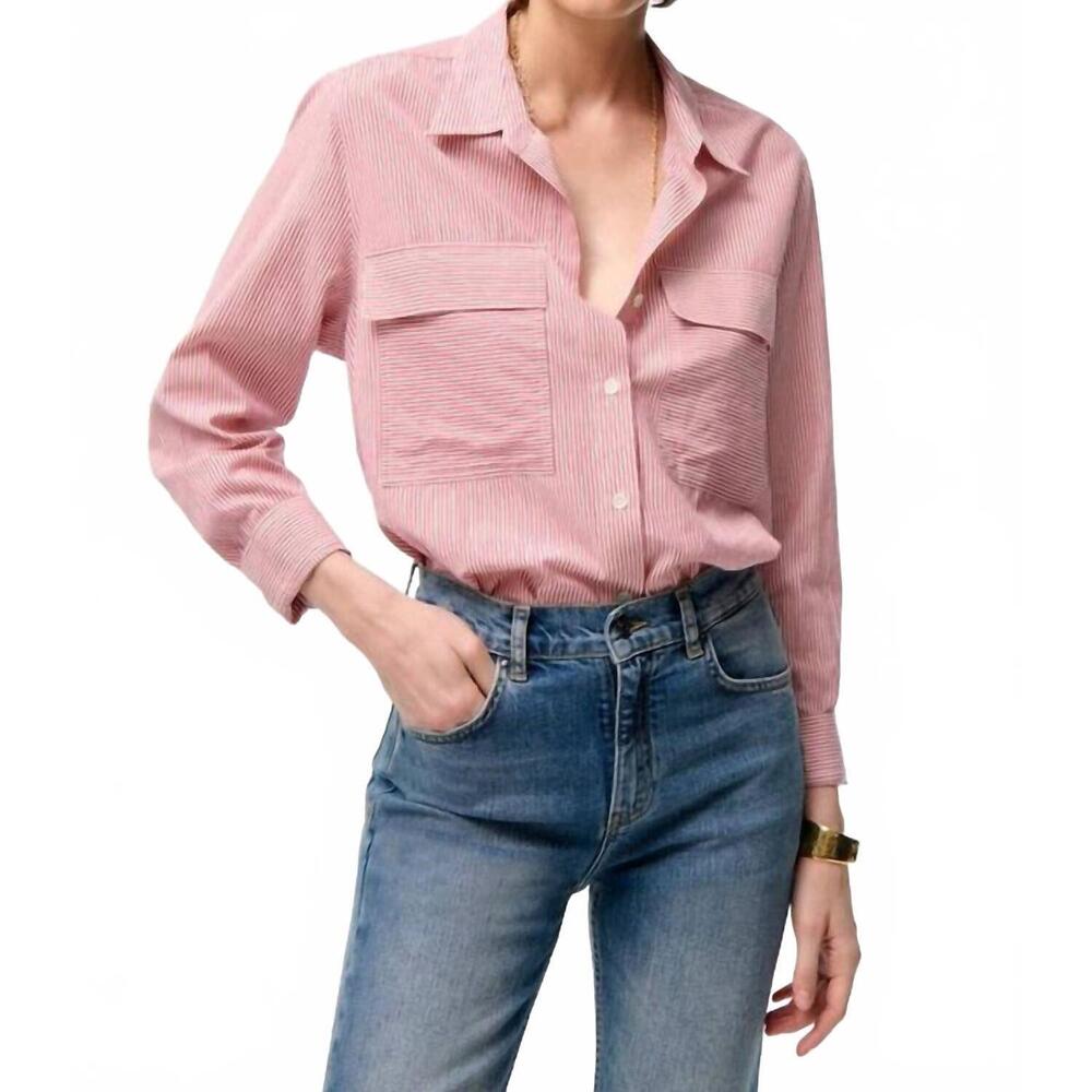 NEW VANESSABRUNO dim button down shirt in garnet